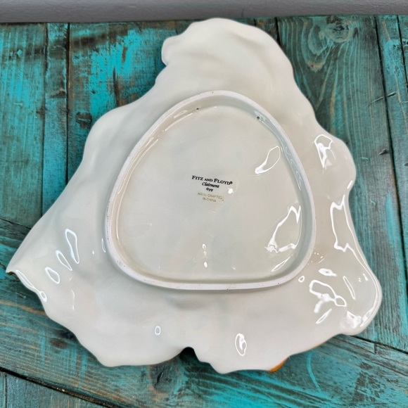 Fitz And Floyd Classics Plate Edwardian Era Santa Christmas Horn Canape Tray - Picture 9 of 10